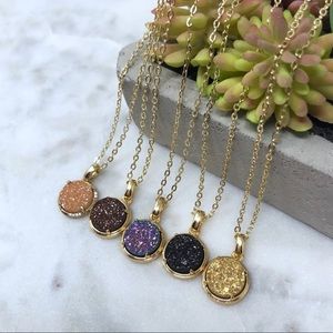 Gold Druzy Necklaces